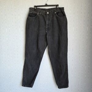 Vtg Faded Glory Womens 34x28 High Rise Jeans Tapered Leg Classic Fit Faded Black